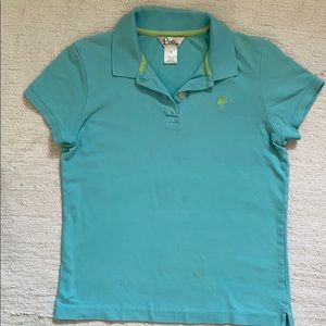 Lilly Pulitzer SALE sz S aqua blue polo shirt